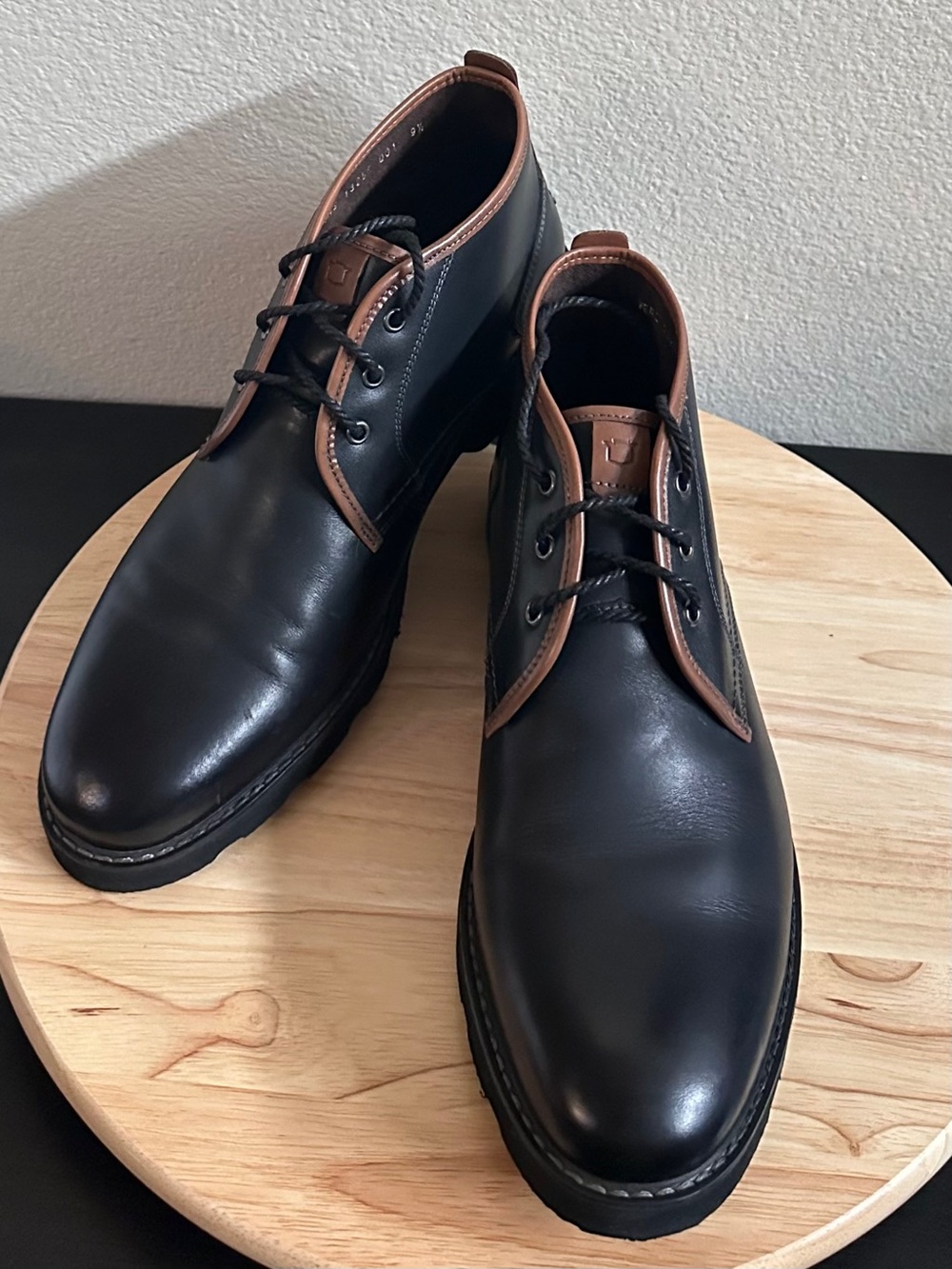 Florsheim Casey Chukka Boot 13255 Mens Black Leather Lace Up Dress Boot 9.5D